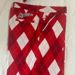 Red Argyle Men's Golf Shorts